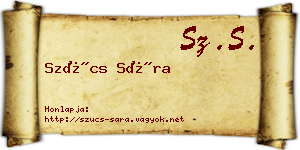 Szűcs Sára névjegykártya