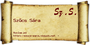 Szűcs Sára névjegykártya