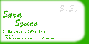 sara szucs business card