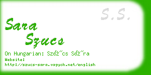 sara szucs business card